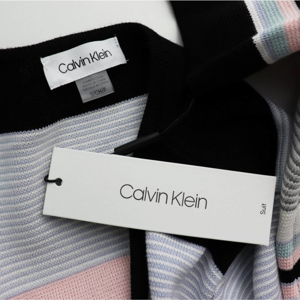 Calvin Klein Colorblock Multi Striped Pattern Cardigan Size S - Picture 4 of 9